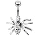 Jewelled Spider Non-Moving Belly Ring - Monster Piercing