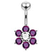 Jeweled Flower Navel Belly Ring - Monster Piercing