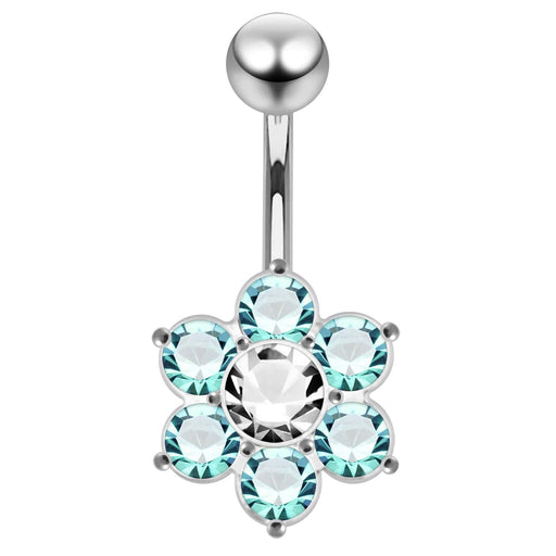 Jeweled Flower Navel Belly Ring - Monster Piercing