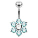 Jeweled Flower Navel Belly Ring - Monster Piercing