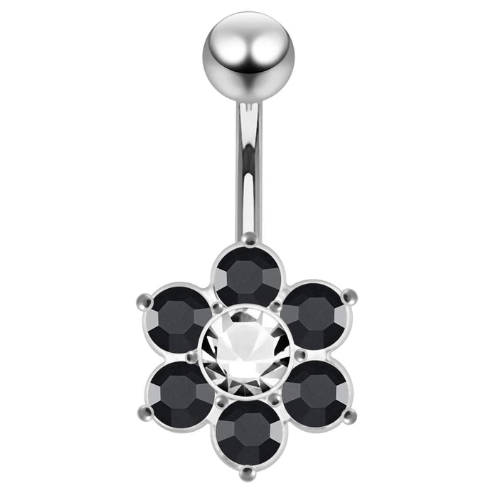 Jeweled Flower Navel Belly Ring - Monster Piercing