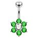 Jeweled Flower Navel Belly Ring - Monster Piercing