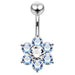 Jeweled Flower Navel Belly Ring - Monster Piercing