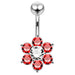 Jeweled Flower Navel Belly Ring - Monster Piercing