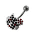 Multi Jeweled Kitty Non-Moving Belly Ring - Monster Piercing