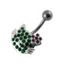 Multi Jeweled Kitty Non-Moving Belly Ring - Monster Piercing