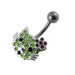 Multi Jeweled Kitty Non-Moving Belly Ring - Monster Piercing