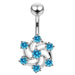 Designer Metallic Rose Non-Moving Belly Ring - Monster Piercing