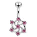 Designer Metallic Rose Non-Moving Belly Ring - Monster Piercing