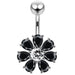 Jeweled Flower navel belly Bar - Monster Piercing