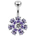 Jeweled Flower navel belly Bar - Monster Piercing