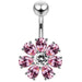 Jeweled Flower navel belly Bar - Monster Piercing