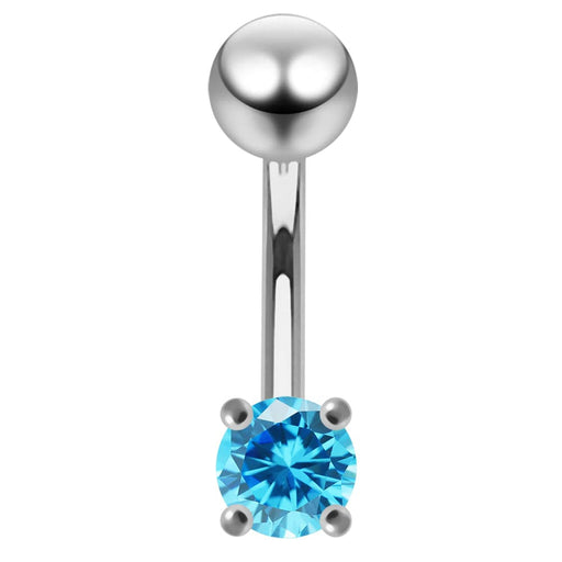 Fancy Jewelled Non-Moving Curved Bar Navel Ring - Monster Piercing