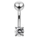 Fancy Jewelled Non-Moving Curved Bar Navel Ring - Monster Piercing