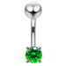 Fancy Jewelled Non-Moving Curved Bar Navel Ring - Monster Piercing