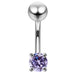 Fancy Jewelled Non-Moving Curved Bar Navel Ring - Monster Piercing