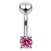 Fancy Jewelled Non-Moving Curved Bar Navel Ring - Monster Piercing