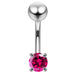 Fancy Jewelled Non-Moving Curved Bar Navel Ring - Monster Piercing