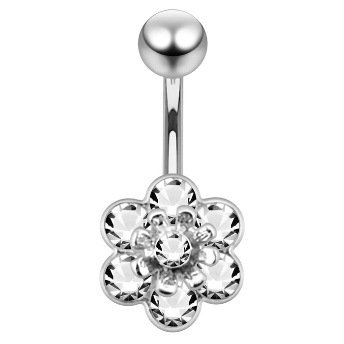 Jeweled Flower Navel Belly Banana - Monster Piercing