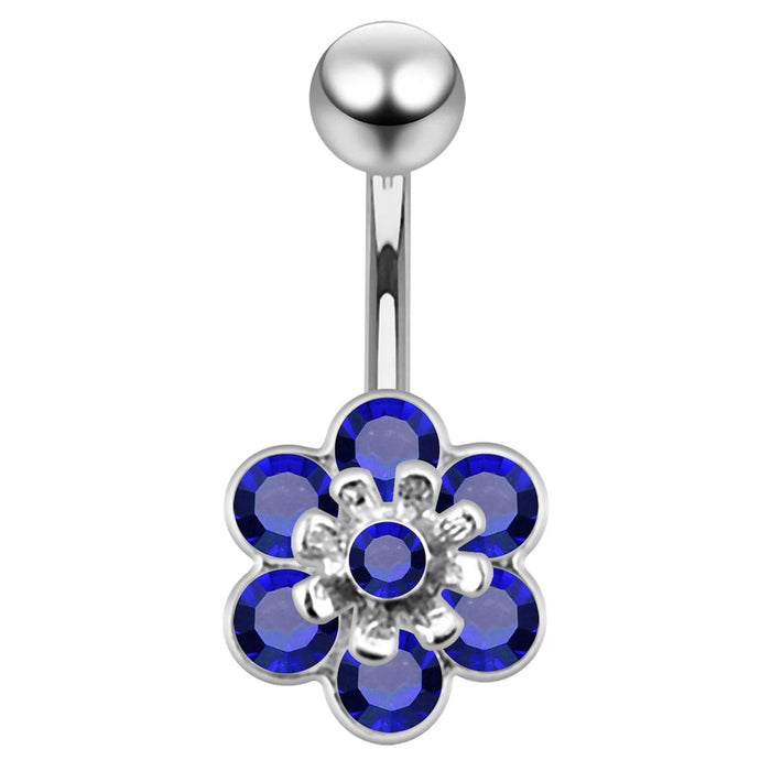 Jeweled Flower Navel Belly Banana - Monster Piercing