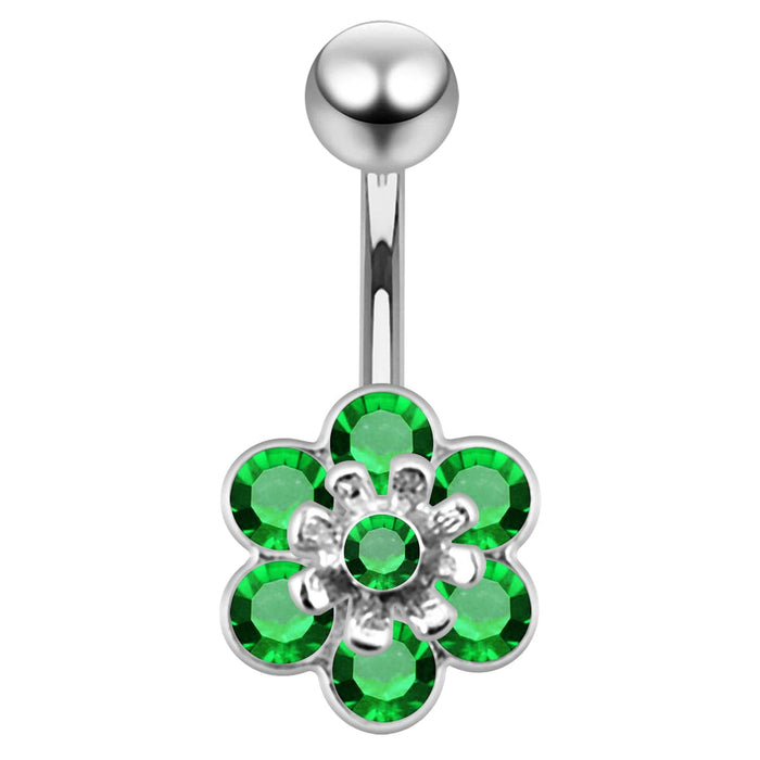 Jeweled Flower Navel Belly Banana - Monster Piercing