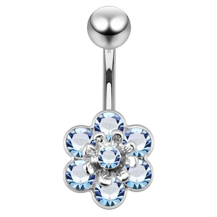 Jeweled Flower Navel Belly Banana - Monster Piercing