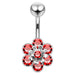 Jeweled Flower Navel Belly Banana - Monster Piercing