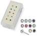 925 Sterling Silver 10pcs  CZ Jewelled Straight End Nose Stud Box - Monster Piercing