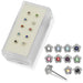 925 Sterling Silver 10pcs CZ Jewelled in Center Flower Straight End Nose Stud Box - Monster Piercing