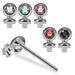 925 Sterling Silver 5pcs CZ Jewelled Gender Symbol Straight End Nose Stud Box - Monster Piercing