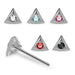 925 Sterling Silver 5pcs CZ Jewelled Triangle Straight End Nose Stud Box - Monster Piercing