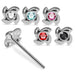 925 Sterling Silver 5pcs CZ Jewelled Swirl Design Straight End Nose Stud Box - Monster Piercing