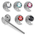 925 Sterling Silver 5pcs CZ Jewelled Snail Design Straight End Nose Stud Box - Monster Piercing