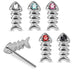 925 Sterling Silver 5pcs CZ Jewelled Fish Bone  Design Straight End Nose Stud Box - Monster Piercing