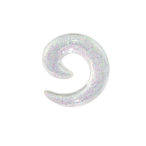 UV White Color Glitter Spiral Ear Expander - Monster Piercing