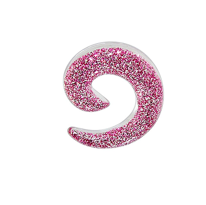 UV Pink Glitter Spiral Ear Stretcher Body Jewelry - Monster Piercing