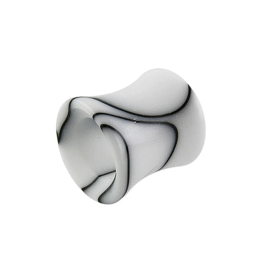 White Marble Hollow Ear Plug - Monster Piercing