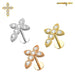 Jewelled Cross Internally Threaded Screw Fit Flat-Back Stud - Monster Piercing