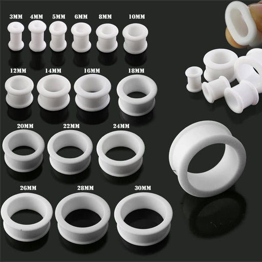 White Silicone Ear Tunnel - Monster Piercing