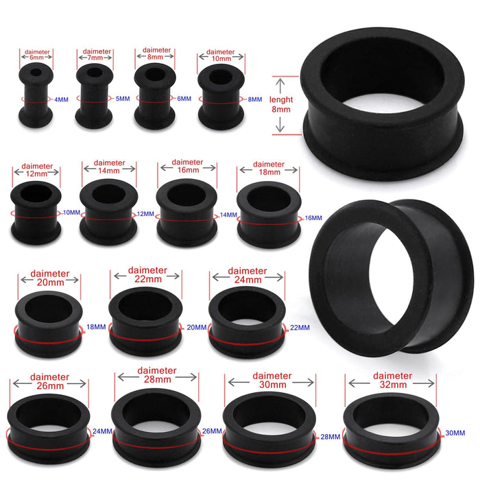 Black Silicone Ear Tunnel - Monster Piercing