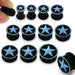 Embossed Aqua Star Silicone Ear Plug - Monster Piercing