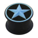 Embossed Aqua Star Silicone Ear Plug - Monster Piercing