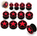 Embossed Red Star Silicone Ear Plug - Monster Piercing