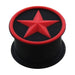 Embossed Red Star Silicone Ear Plug - Monster Piercing