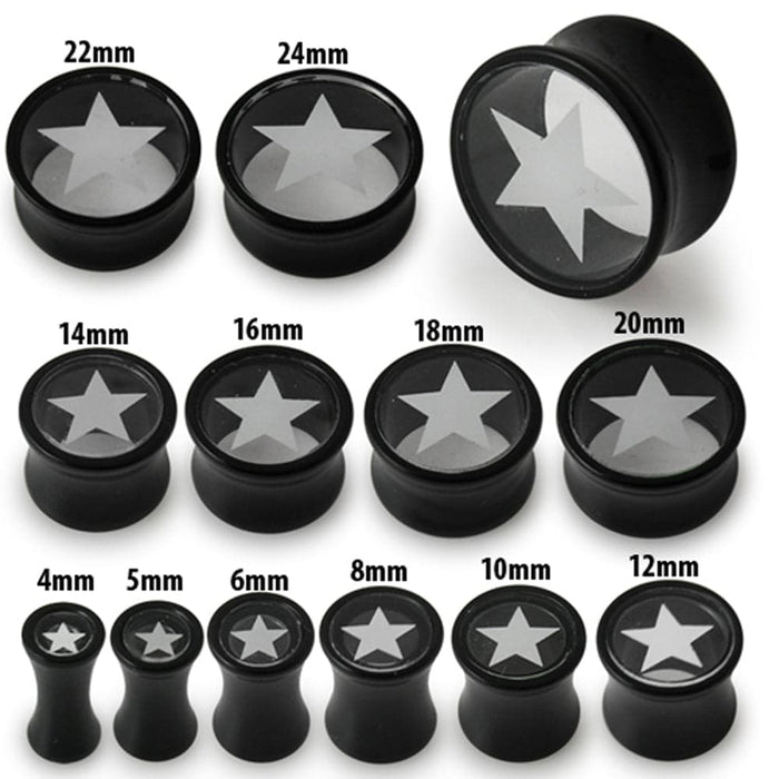 Black Double Flared Logo Ear Plug - Monster Piercing