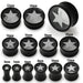 Black Double Flared Logo Ear Plug - Monster Piercing