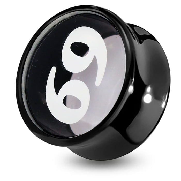 Black Double Flared Logo Ear Plug - Monster Piercing