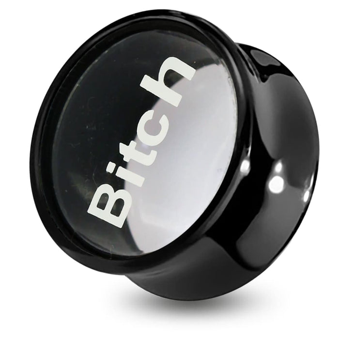 Black Double Flared Logo Ear Plug - Monster Piercing