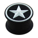 Embossed White Star Silicone Ear Plug - Monster Piercing