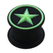 Embossed Green Star Silicone Ear Plug - Monster Piercing